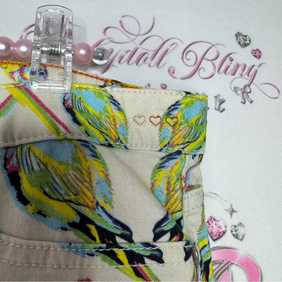 Dittos pants parrot 🦜 bird rainbow printed soft buttery fabric stretch bottoms - Picture 6 of 13